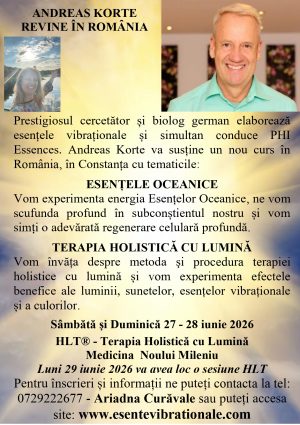 Curs Terapia Holistică cu Lumină HLT® și Esențele Oceanice 27-28 Iunie 2026